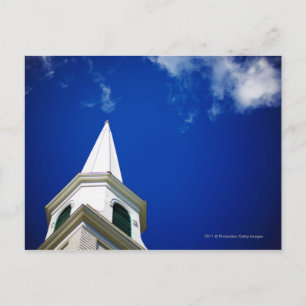 New England Church Steepe mit einem Royal Blue Sky Postkarte
