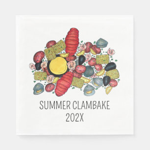 New England Clambake Lobster Boil Block Party Serviette