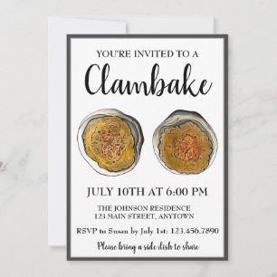 New England Clambake Rhode Island Stuffed Clams RI Einladung