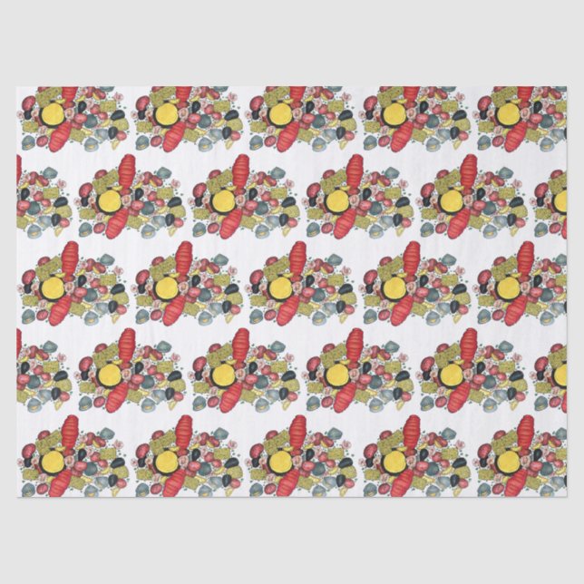 New England Clams Lobster Clambake Seafood Dinner Seidenpapier (Vorderseite)