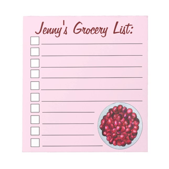 New England Cranberries Cranberry Bog Berries Notizblock (Vorderseite)