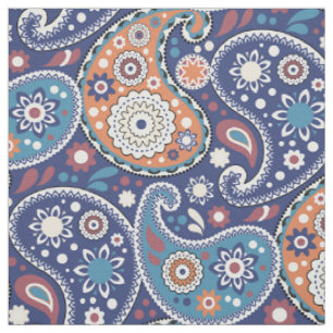 New England Farm Bandana Paisley Print Blue Stoff