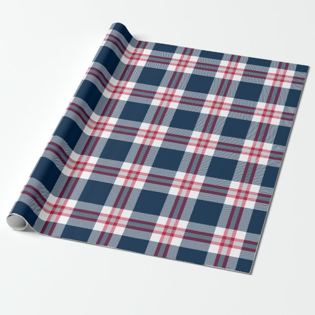 New England Football Kariert Wrapping Paper Geschenkpapier (Ungerollt)