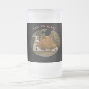 New England Frosted 16 oz Glas mit Frosting-Motiv- Mattglas Bierglas