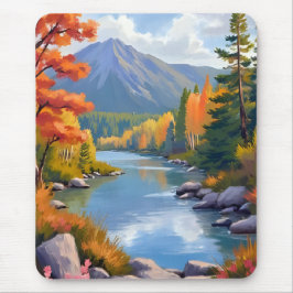 New-England-Herbstlaub-Landschaftsmalerei Mousepad