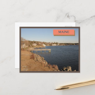 New England Houses Ocean Kittery Maine Nature Postkarte