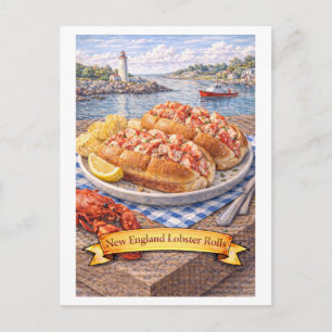New England-Lobsterbrötchen (Amerikanische Lebensm Postkarte