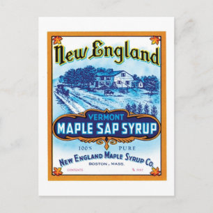 New England Maple Sap Syrup Ad Postkarte