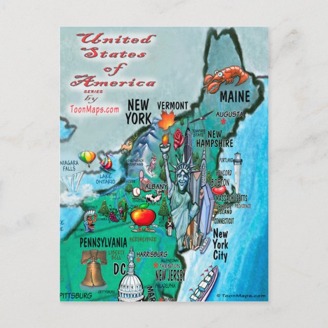 New England USA Card Postkarte (Vorderseite)