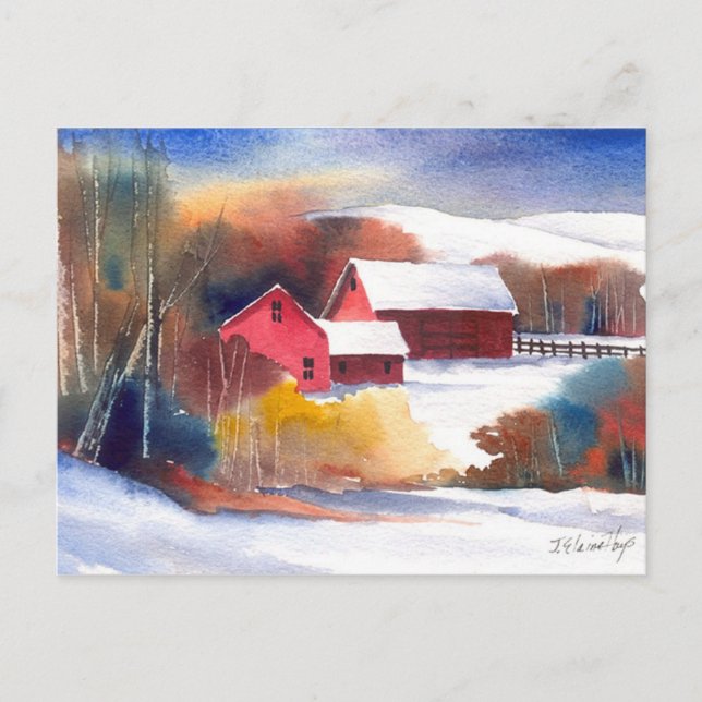 New England Valley Farm Postkarte (Vorderseite)