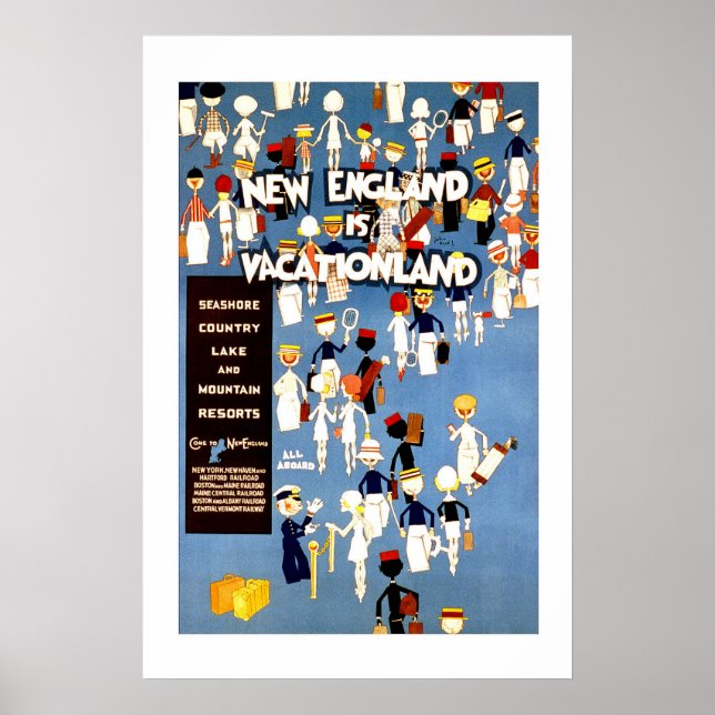 New England Vintage Travel Poster (Vorne)