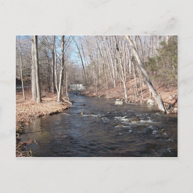 New England waterfall postcard Postkarte (Vorderseite)