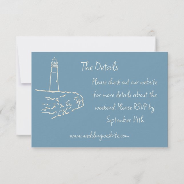 New England Wedding Details Card RSVP Karte (Vorderseite)