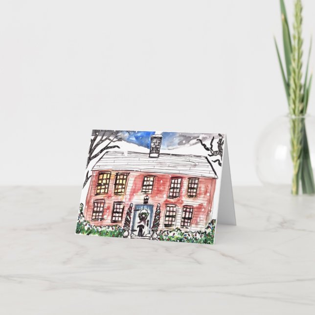 New England Weihnachtskarte Dankeskarte (Vorderseite)