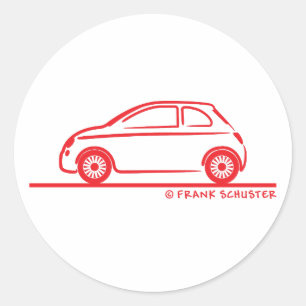 New Fiat 500 Cinquecento Runder Aufkleber