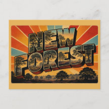 New Forest England Vintage Reise Kunst