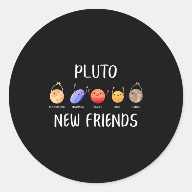 New Friends Dwarf Planets Funny Astronomy Science  Runder Aufkleber (Vorderseite)