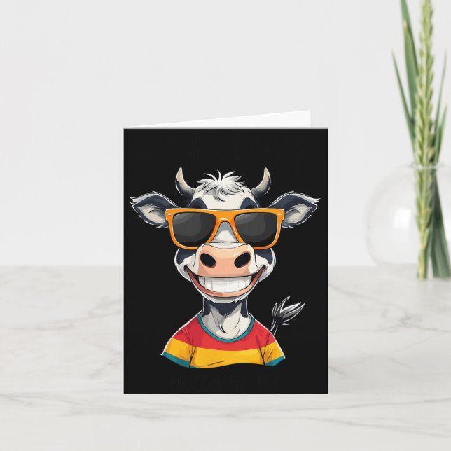 New Glarus Wi Usa Funny Cow Cartoon Design  Karte (Vorderseite)