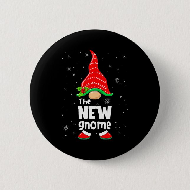 New Gnome Matching Family Group Christmas Party Pa Button (Vorderseite)