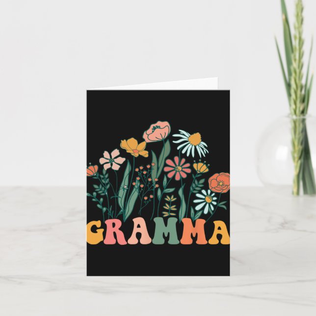 New Gramma Wildflower First Birthday &amp; Baby Sh Karte (Vorderseite)