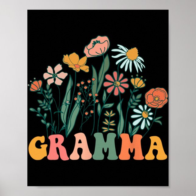 New Gramma Wildflower First Birthday &amp; Baby Sh Poster (Vorne)