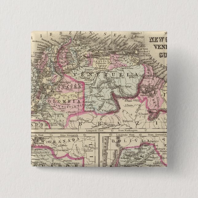 New Granada, Venezuela, Guyana Button (Vorderseite)