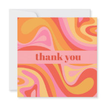 New Groove Retro Abstrakt Pink Orange Vielen Dank