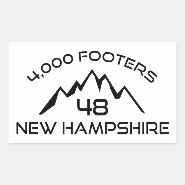 New Hampshire 4000 Footers Mountain Rechteckiger Aufkleber (Vorderseite)