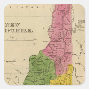 New Hampshire 6 Quadratischer Aufkleber