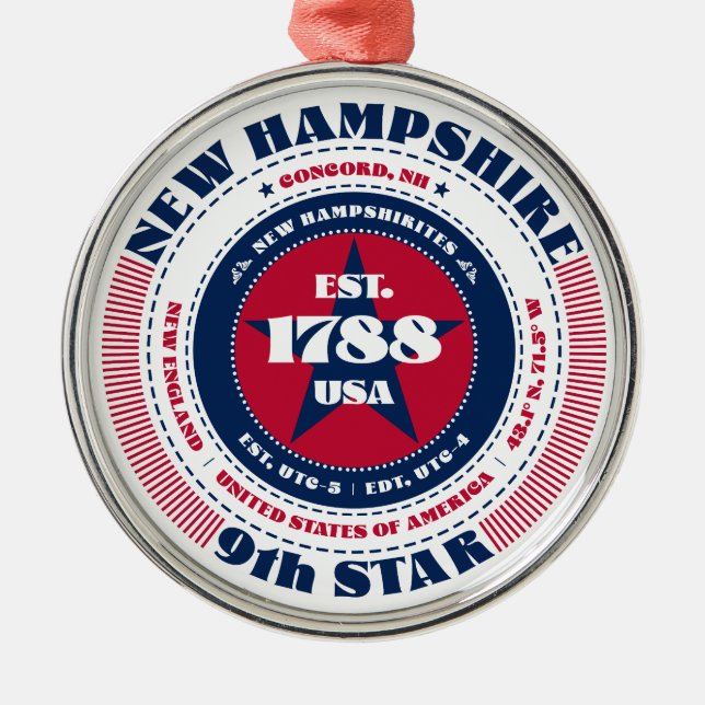 New Hampshire 9. Staat Weihnachtsschmuck (Vorne)
