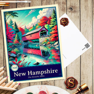 New Hampshire   Anime Style Cel Schattenkarte Postkarte
