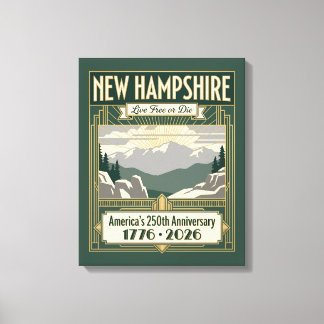 New Hampshire Art Deco Amerika 250. Jubiläum Leinwanddruck
