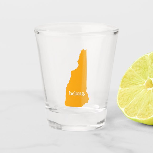 New Hampshire Belong Staat Map Schnapsglas (Vorderseite)
