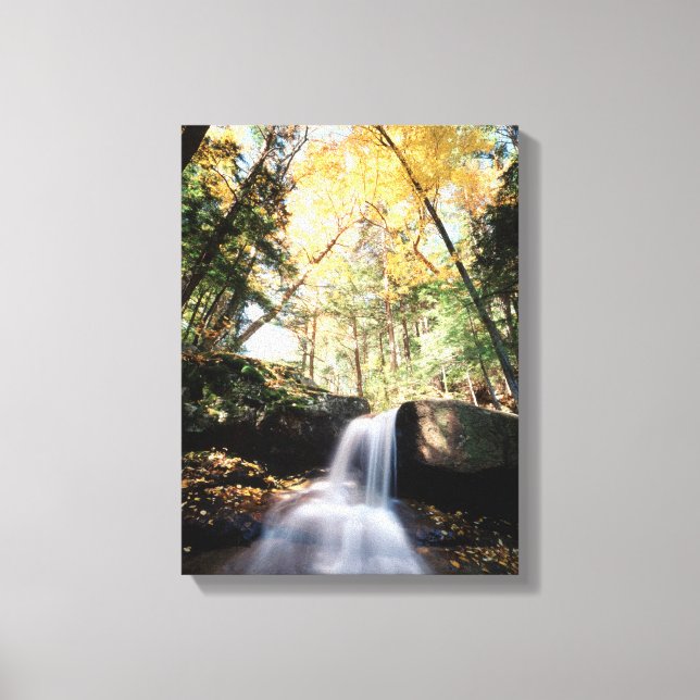 New Hampshire, Ein Wasserfall im Weißen Leinwanddruck (Vorderseite)