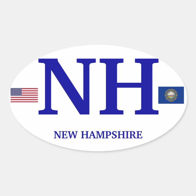 New Hampshire* European Oval Sticker (Vorderseite)