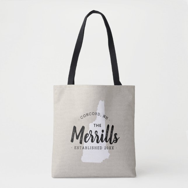 New Hampshire Family Monogram Staat Tote Bag Tasche (Vorderseite)