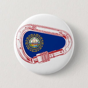 New Hampshire Flag Klettersteig Carabiner Button
