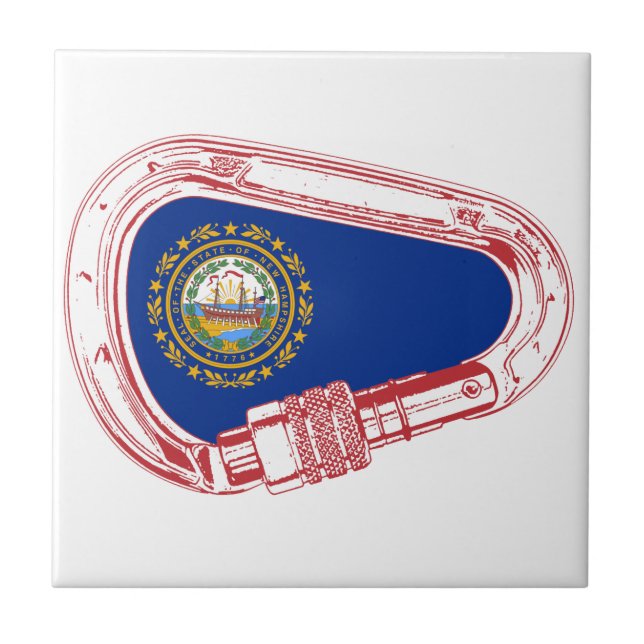 New Hampshire Flag Klettersteig Carabiner Fliese (Vorderseite)