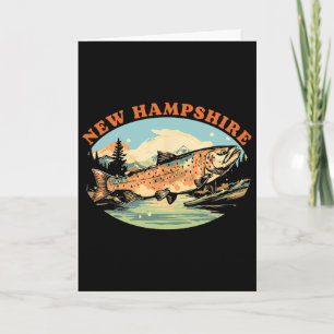 New Hampshire Forellen-Fliegenfischen Angler Kunst Karte