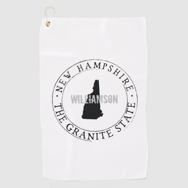 New Hampshire Golf Towel Staat Personalisiert Golfhandtuch (Vorderseite)