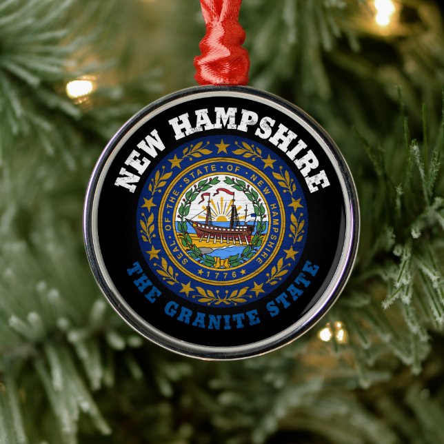 NEW HAMPSHIRE GRANITE STAAT FLAG ORNAMENT AUS METALL (Baum)