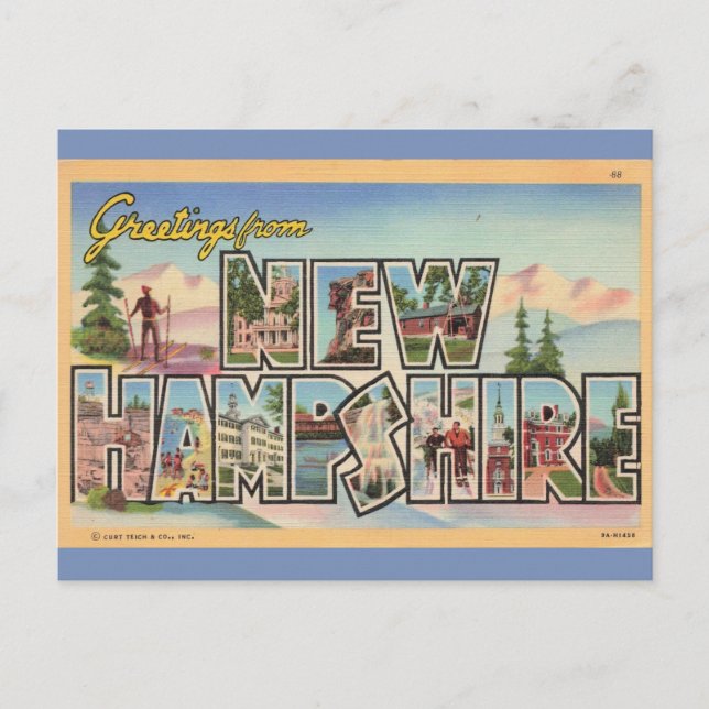New Hampshire Greetings Postkarte (Vorderseite)