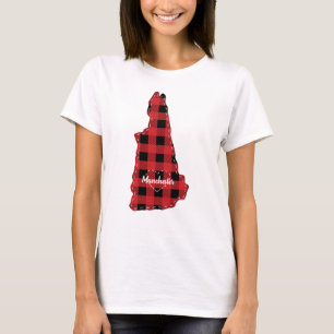 New Hampshire Heimat Staat Kariert Weihnachten T-Shirt