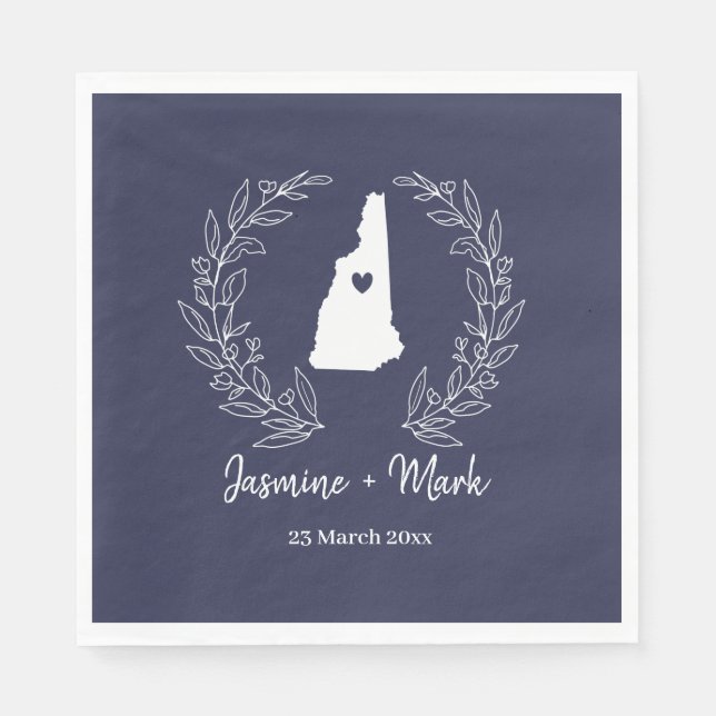 New Hampshire Hochzeit in Urlaubsort Party Serviette (Vorderseite)