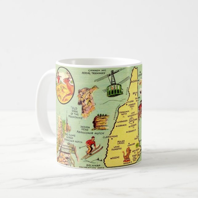 New Hampshire Illustrated Map Mug (Devant gauche)