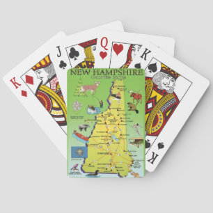 New Hampshire illustrierte Map Spielkarten
