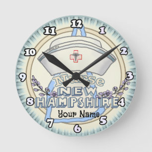 New Hampshire Krankenschwester Runde Wanduhr