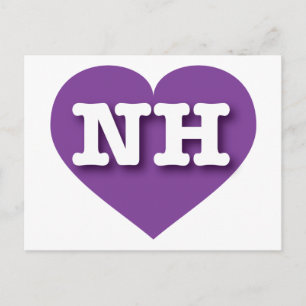 New Hampshire Lila Heart - Große Liebe Postkarte