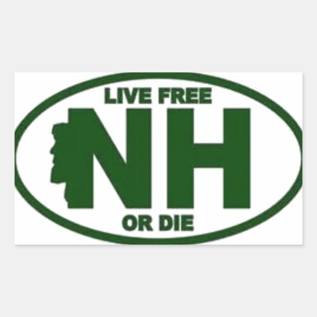 New Hampshire Live Fee oder Die Rechteckiger Aufkleber (Vorderseite)