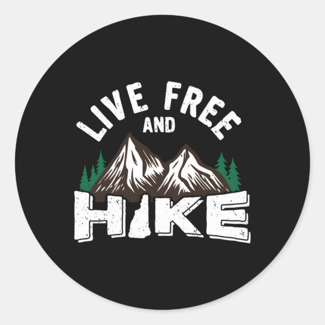 New Hampshire Live Free und Wander Nh Wandern Runder Aufkleber (Vorderseite)